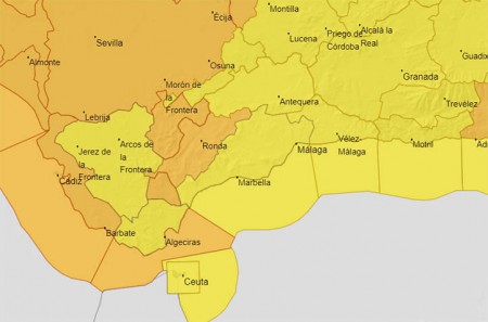 Meteorología alerta por lluvias, viento y oleaje este jueves en la Costa del Sol